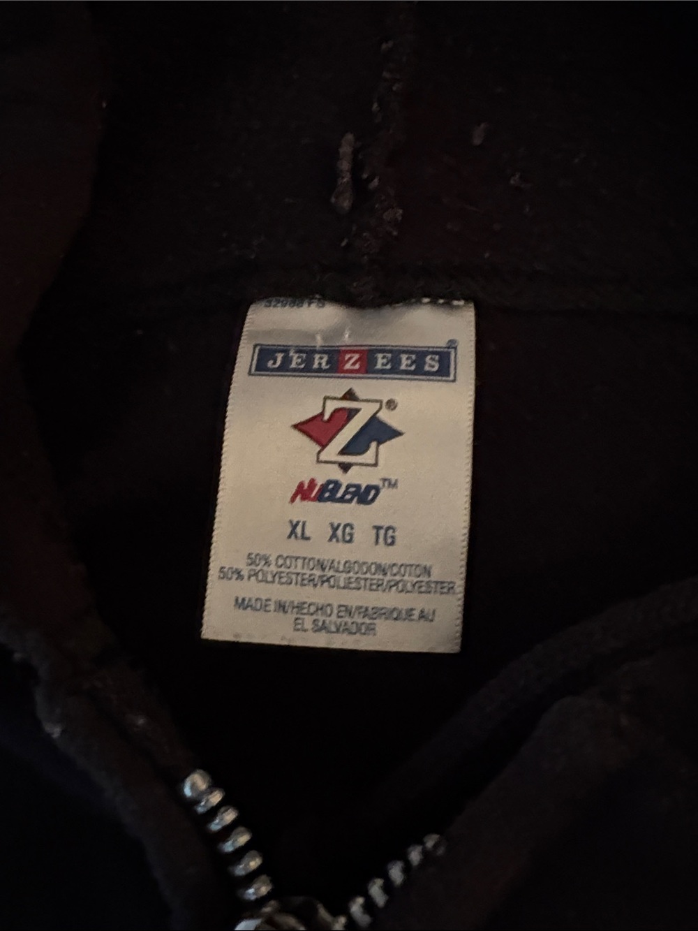 Black 'SAGE' Zip-Up Hoodie with White Graphic Letters 2007 - Picture 4 of 5